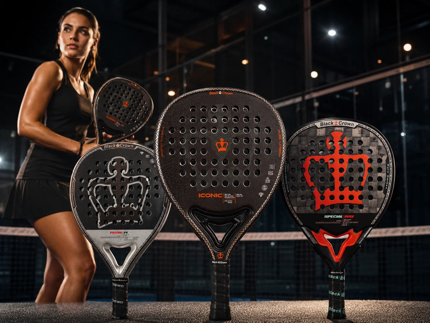 Raquettes de padel Black Crown