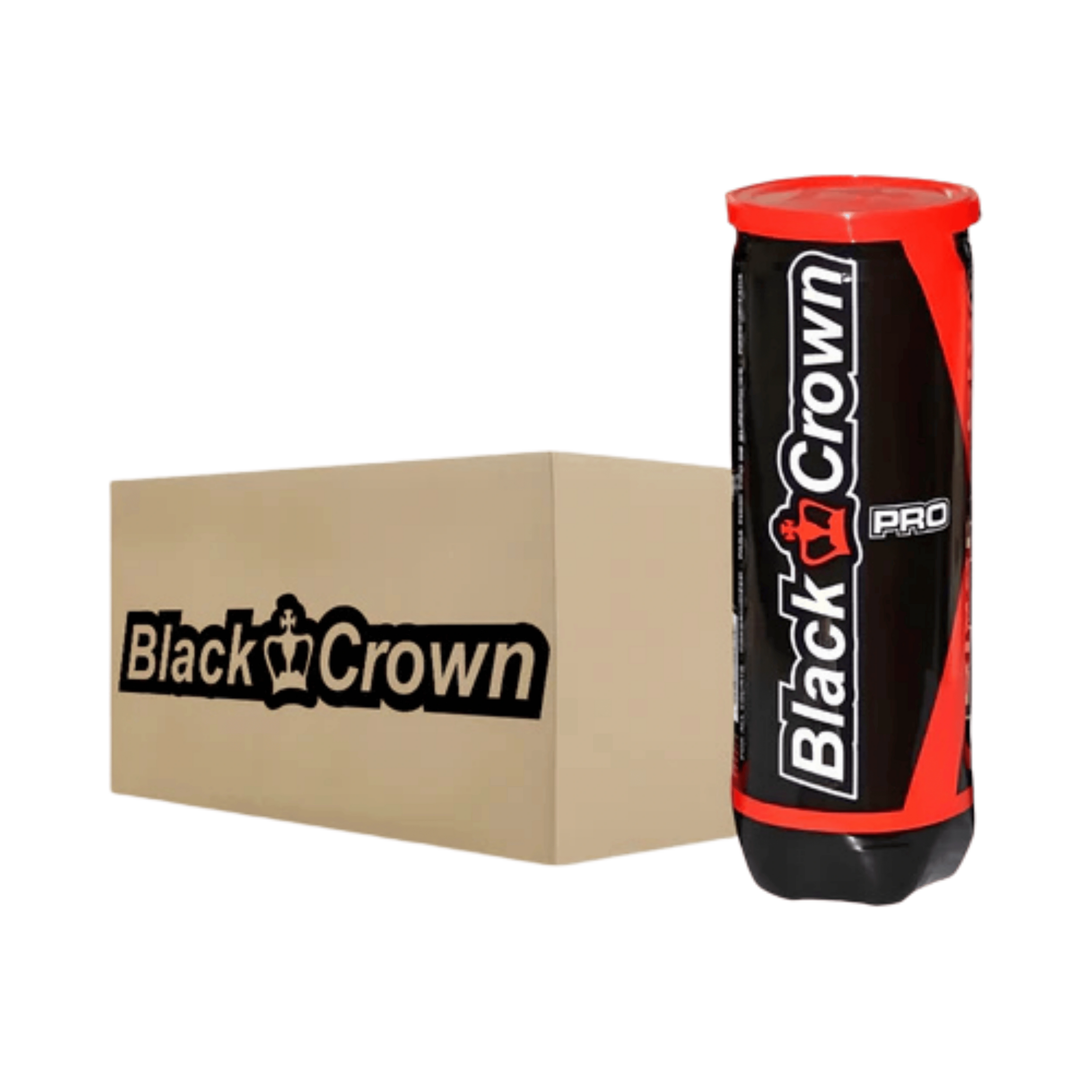 Carton de 24 tubes de balles de padel Black Crown Pro