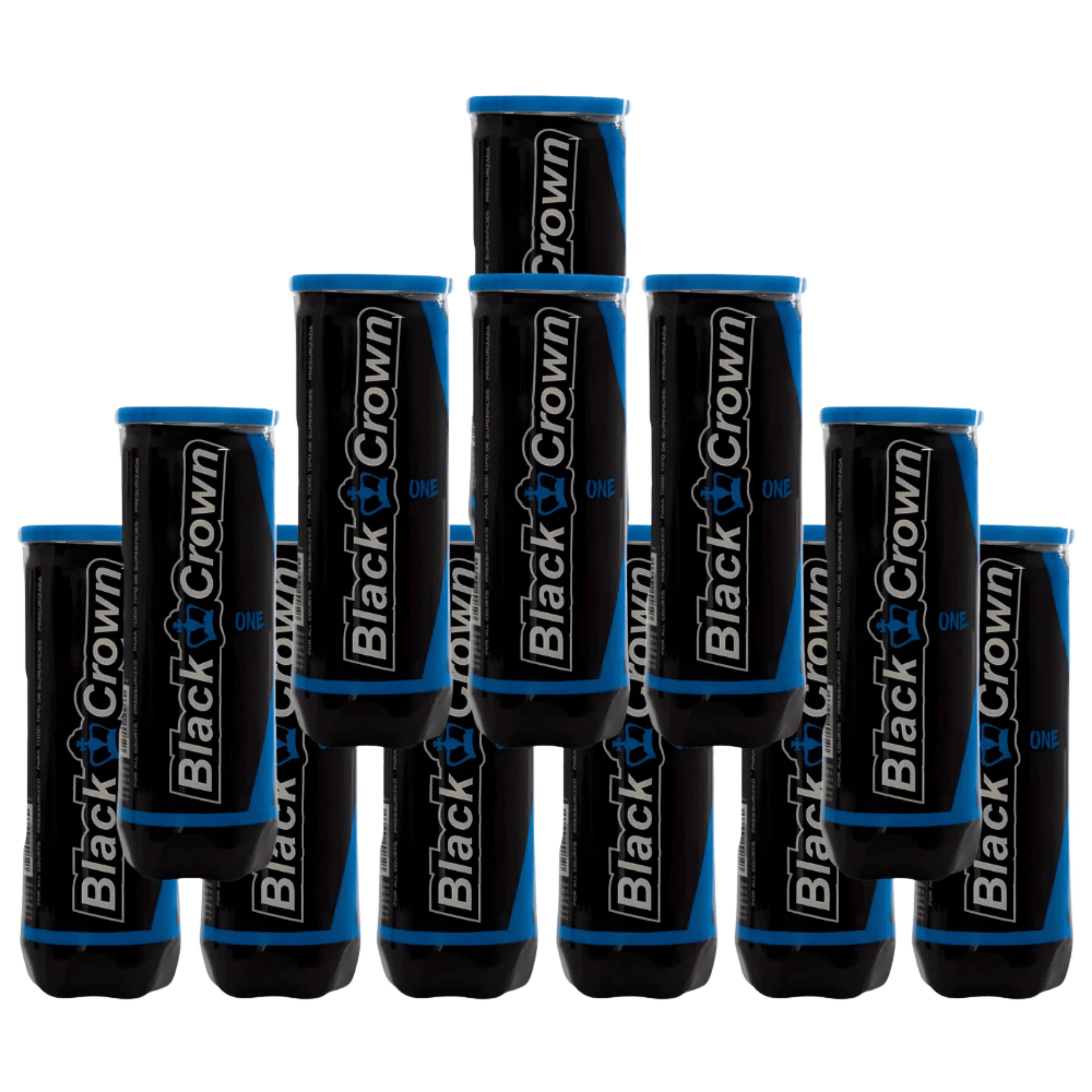 Pack de 12 tubes de balles de padel Black Crown One