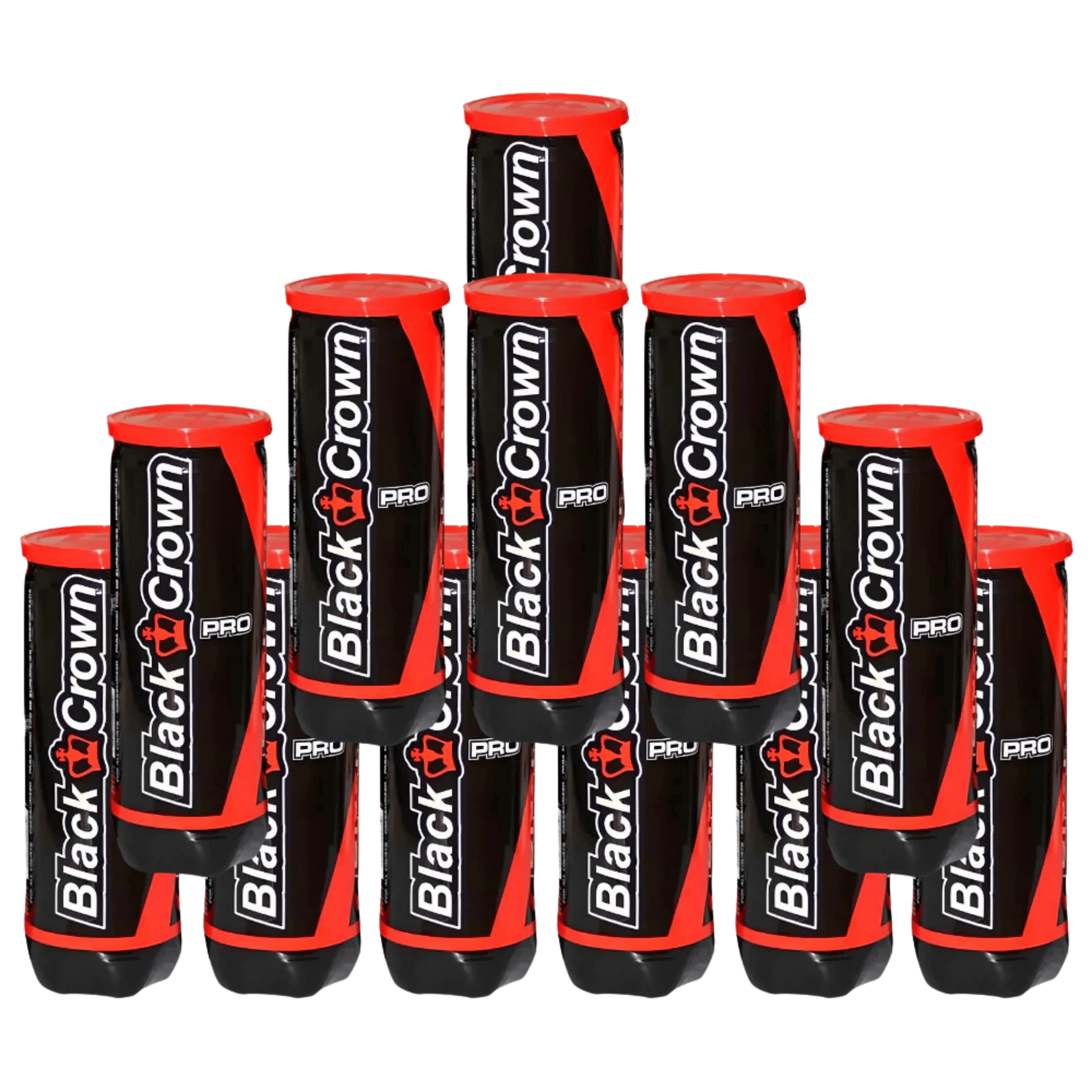 Pack de 12 tubes de balles de padel Black Crown Pro