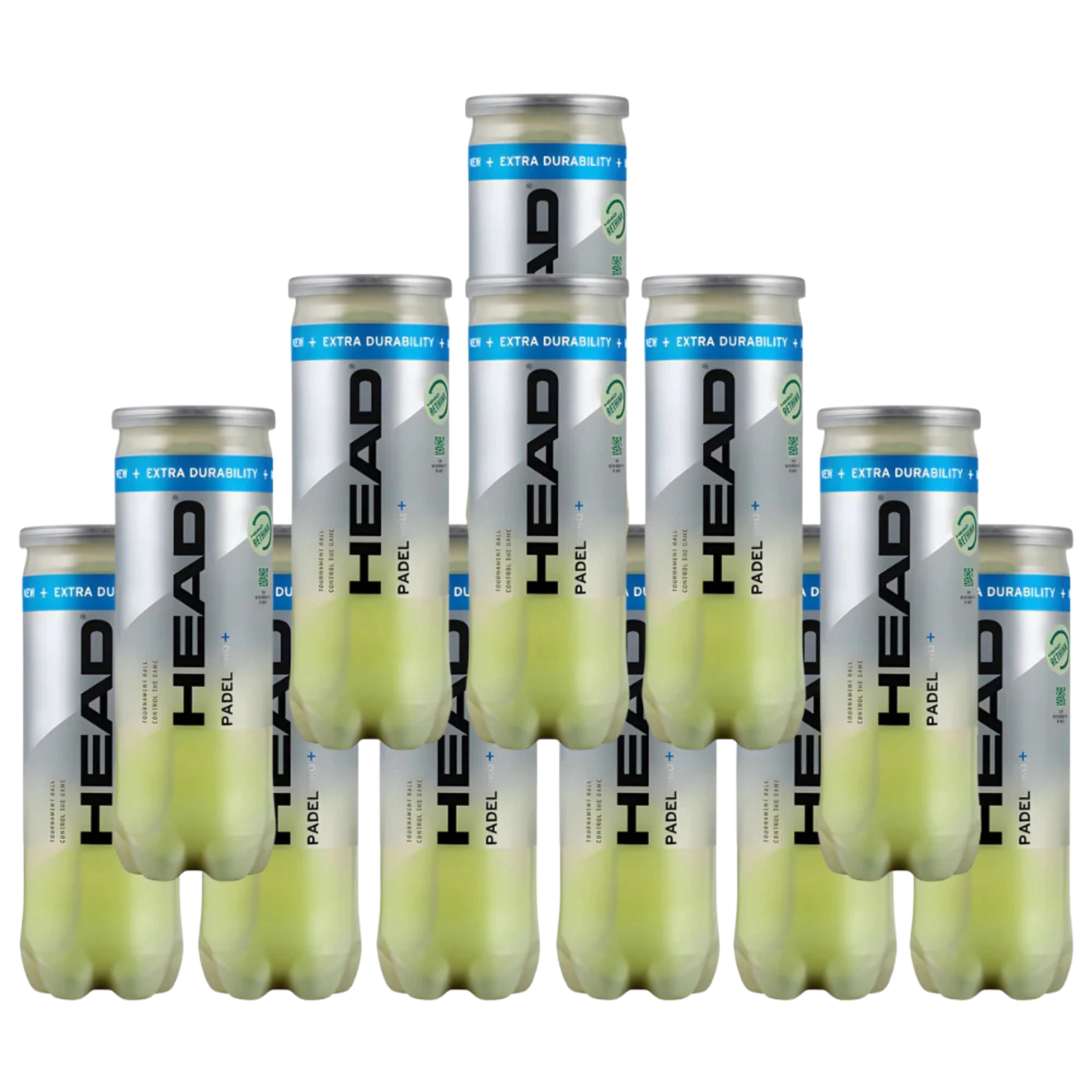 Pack de 12 tubes de balles de padel Head Pro+