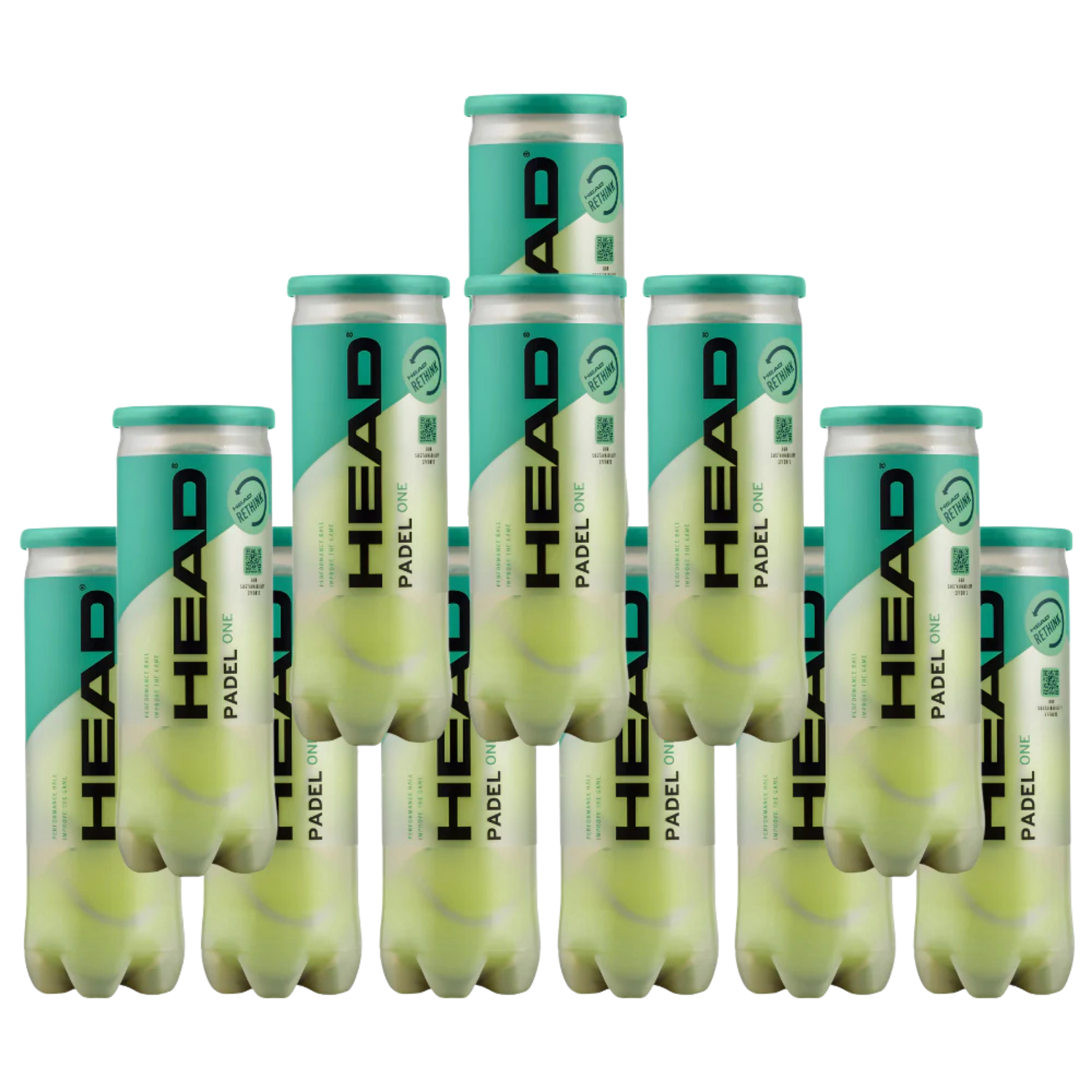 Pack de 12 tubes de balles Head Padel One