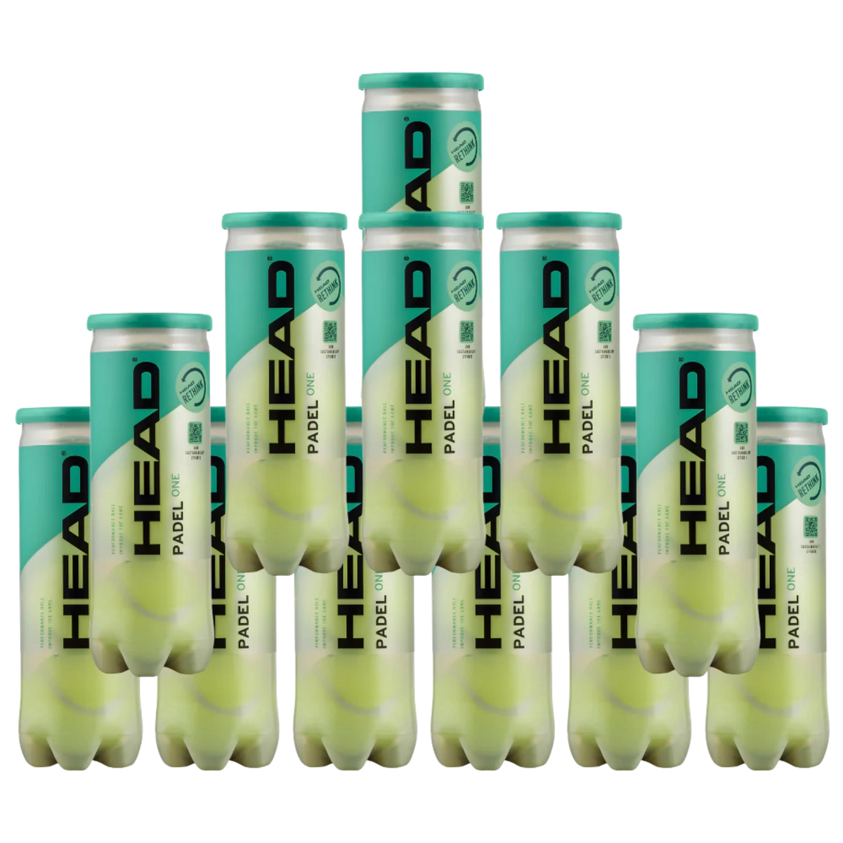 Pack de 12 tubes de balles Head Padel One