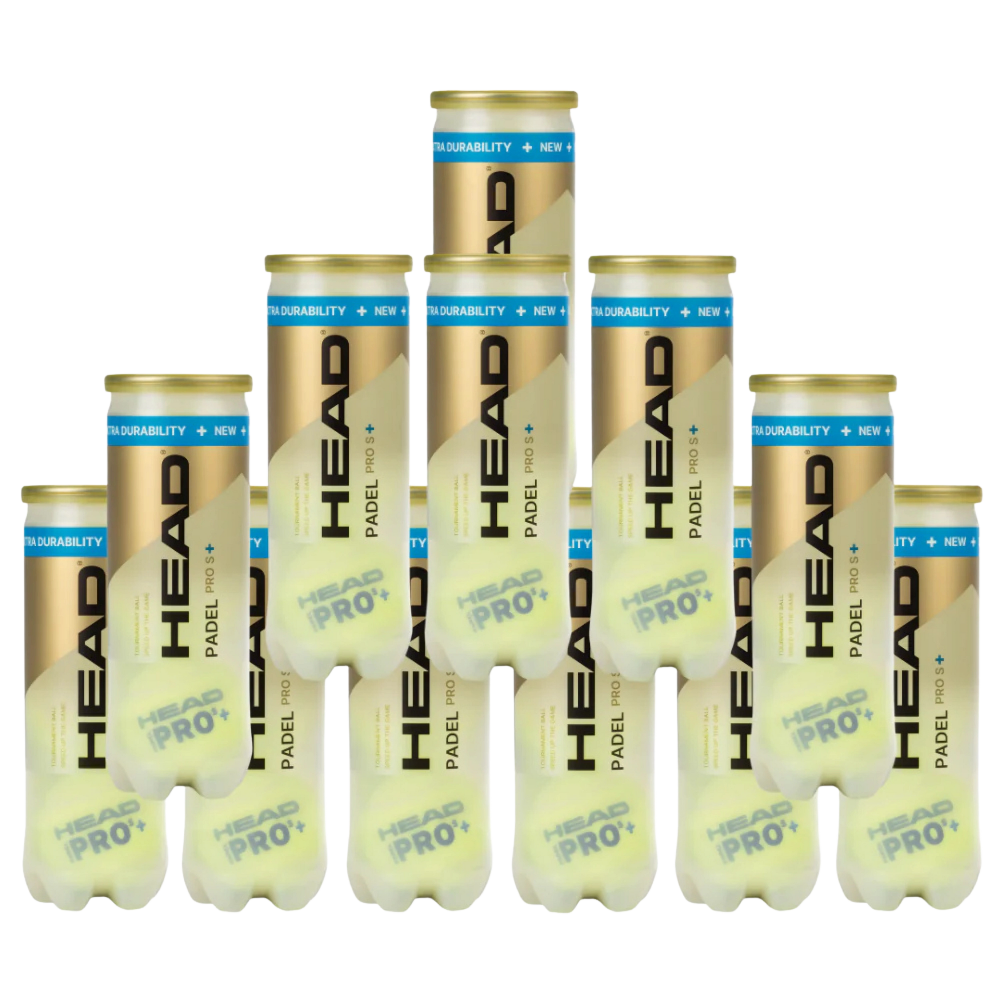 Pack de 12 tubes de balles de padel Head Pro S+