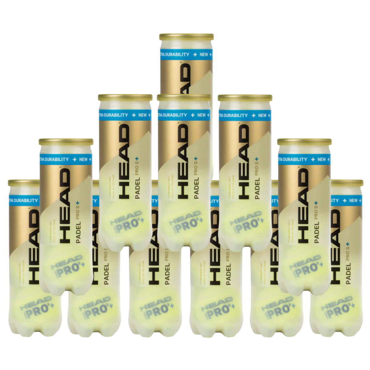 Pack de 12 tubes de balles de padel Head Pro S+
