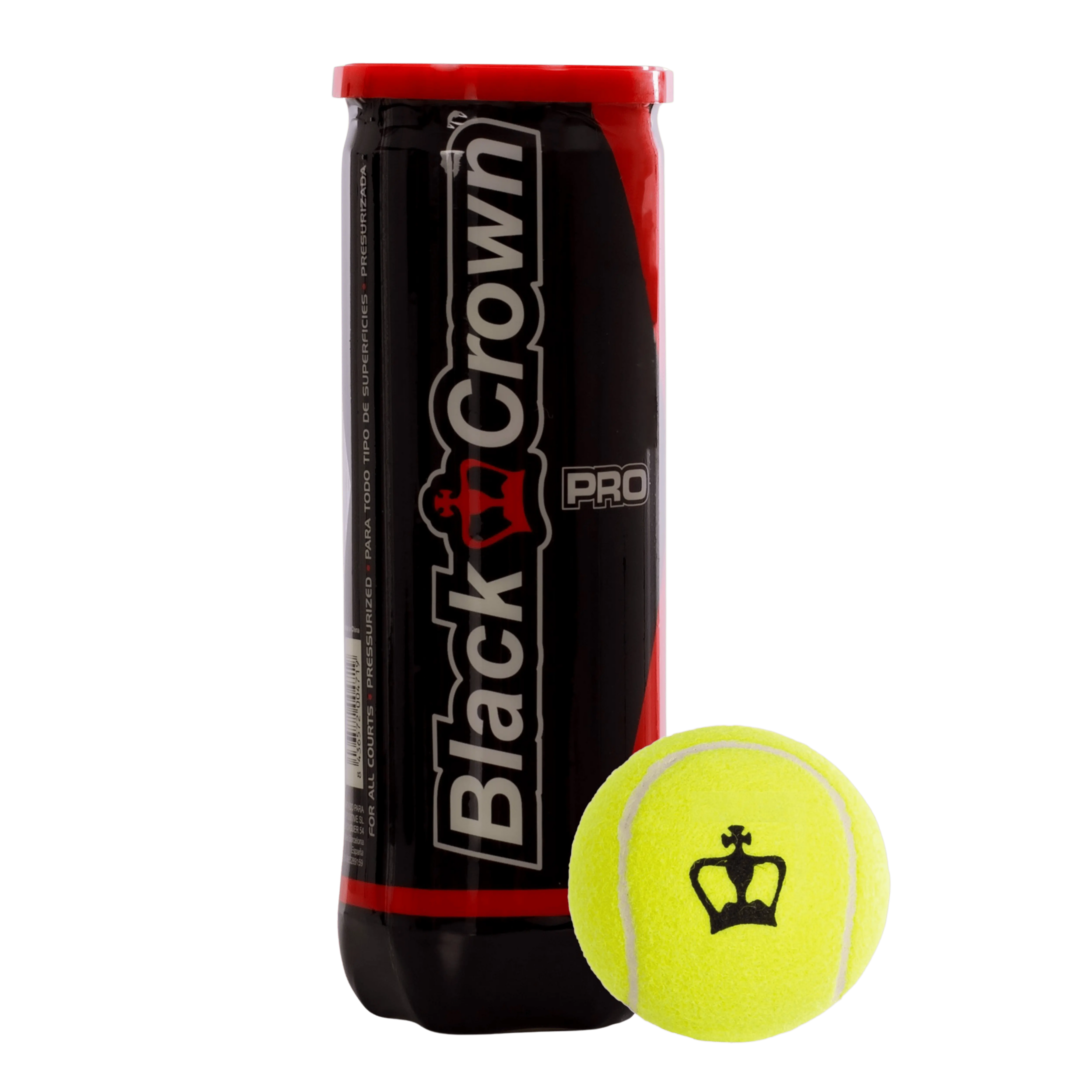 Carton de 24 tubes de balles de padel Black Crown Pro