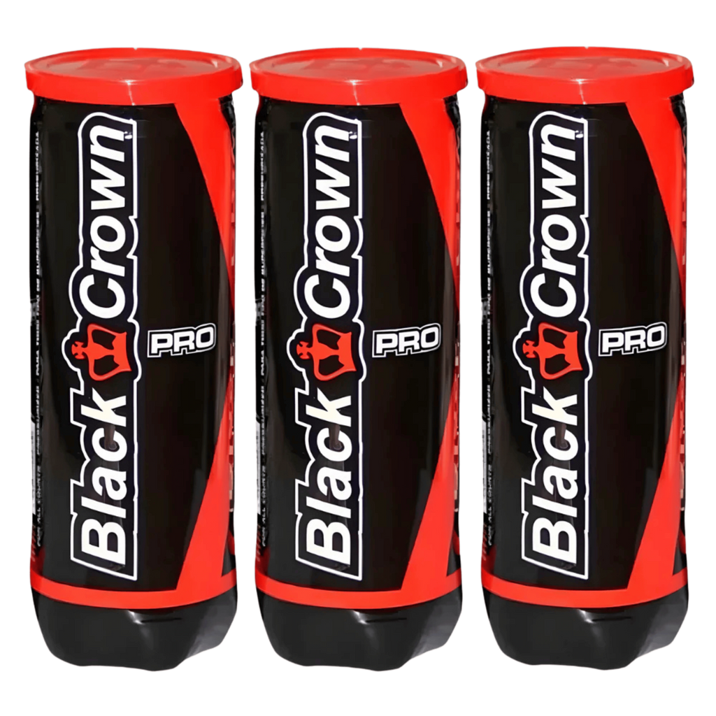Tripack de 3 balles de padel Black Crown Pro