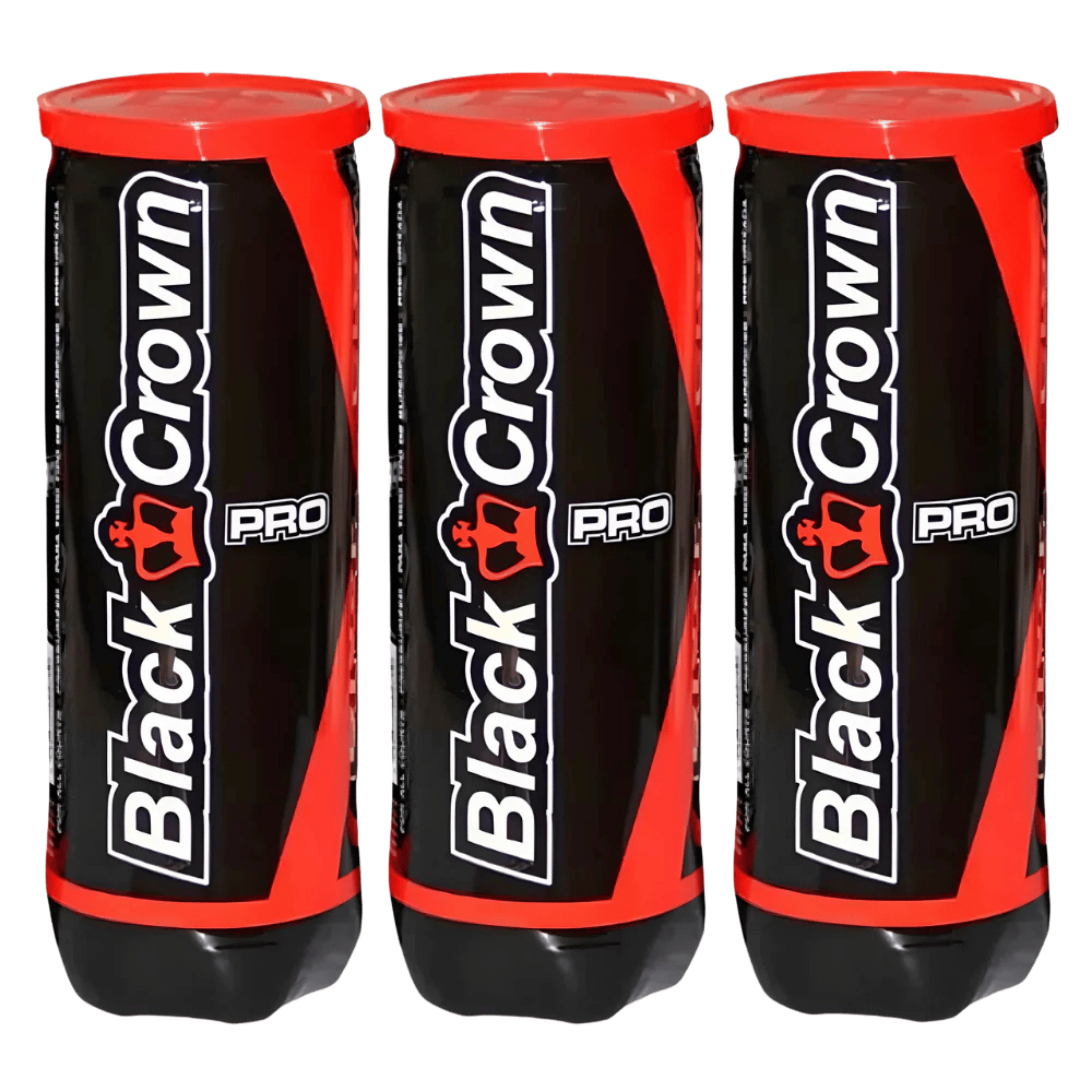Tripack de 3 balles de padel Black Crown Pro