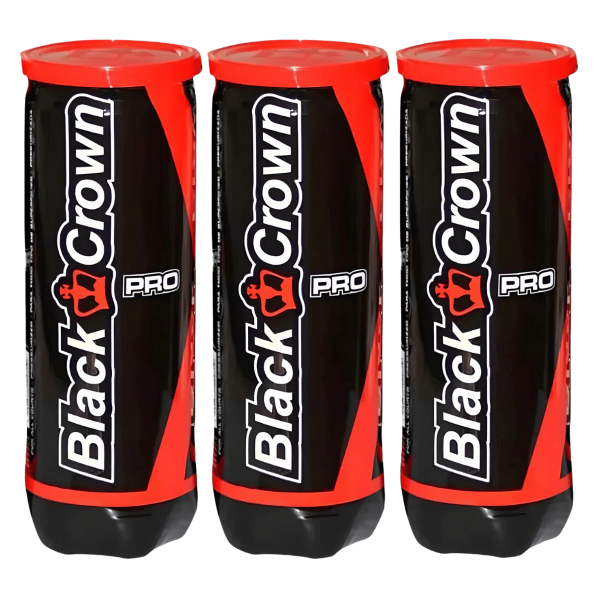 Tripack de 3 tubes de balles de padel Black Crown Pro