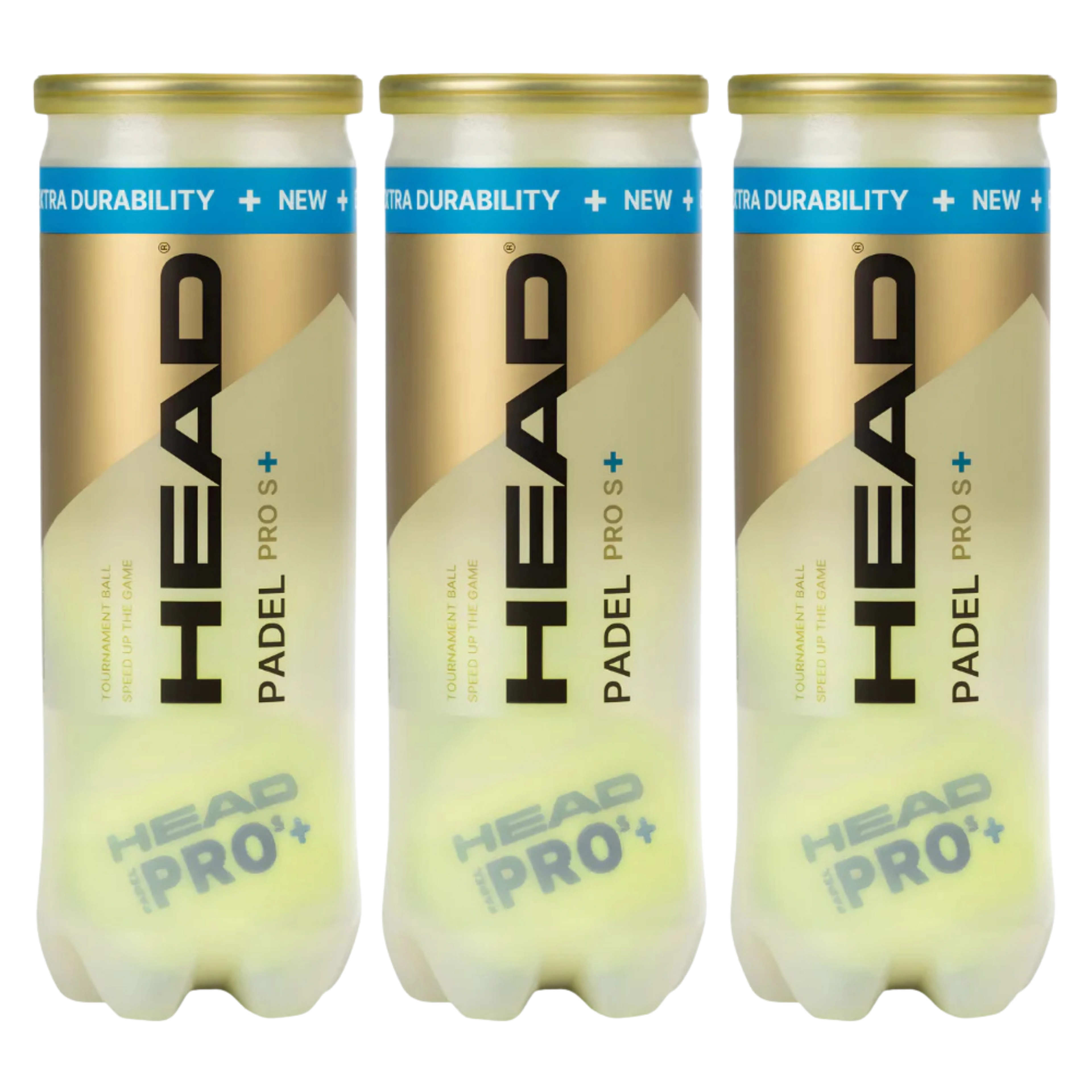 Tripack de 3 balles de padel Head Pro S+