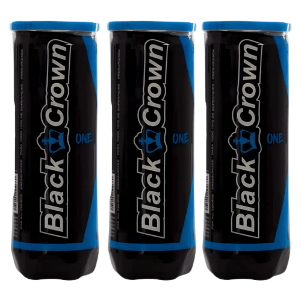 Tripack de 3 tubes de balles de padel Black Crown One