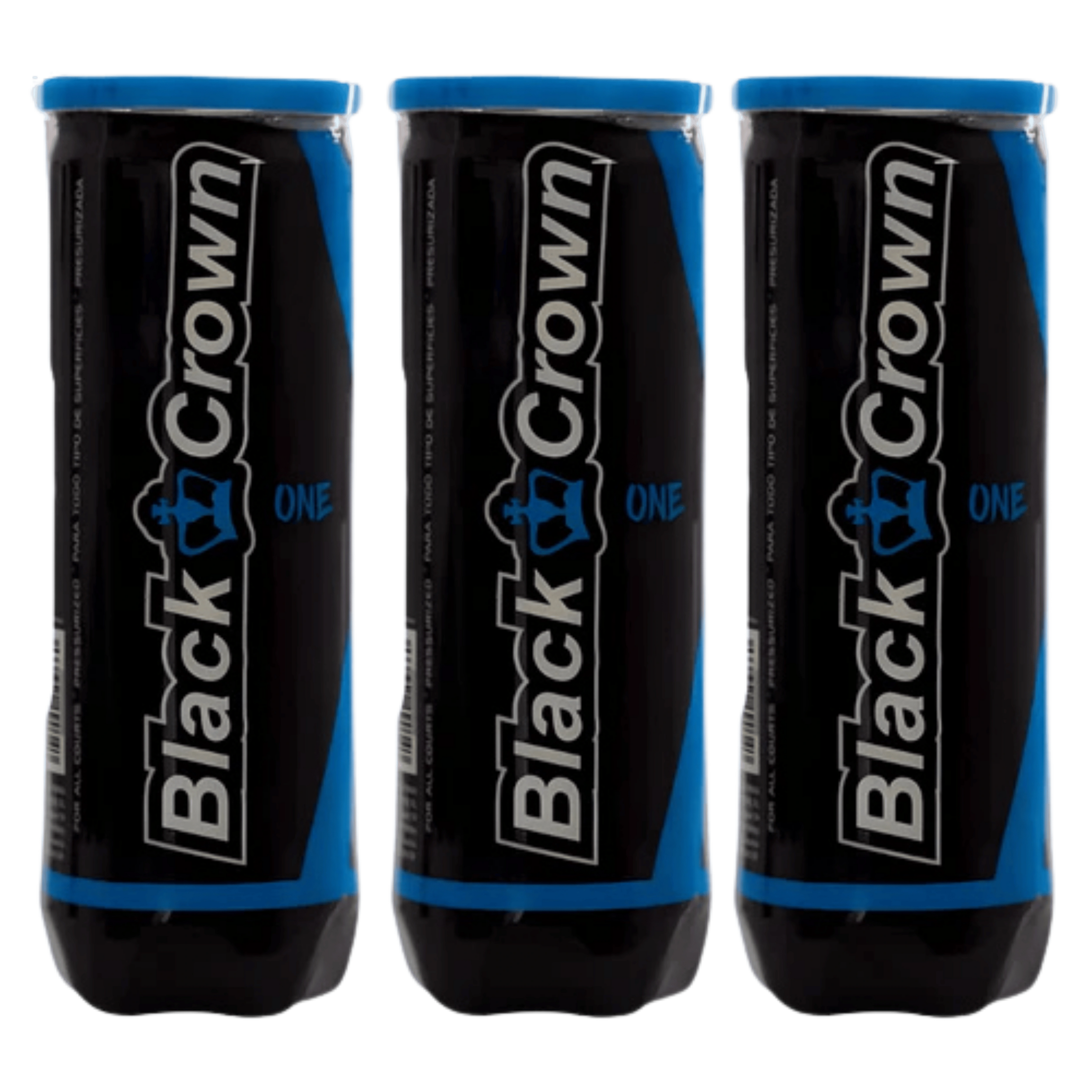 Tripack de 3 tubes de balles de padel Black Crown One