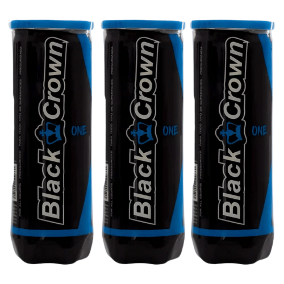 Tripack de 3 tubes de balles de padel Black Crown One