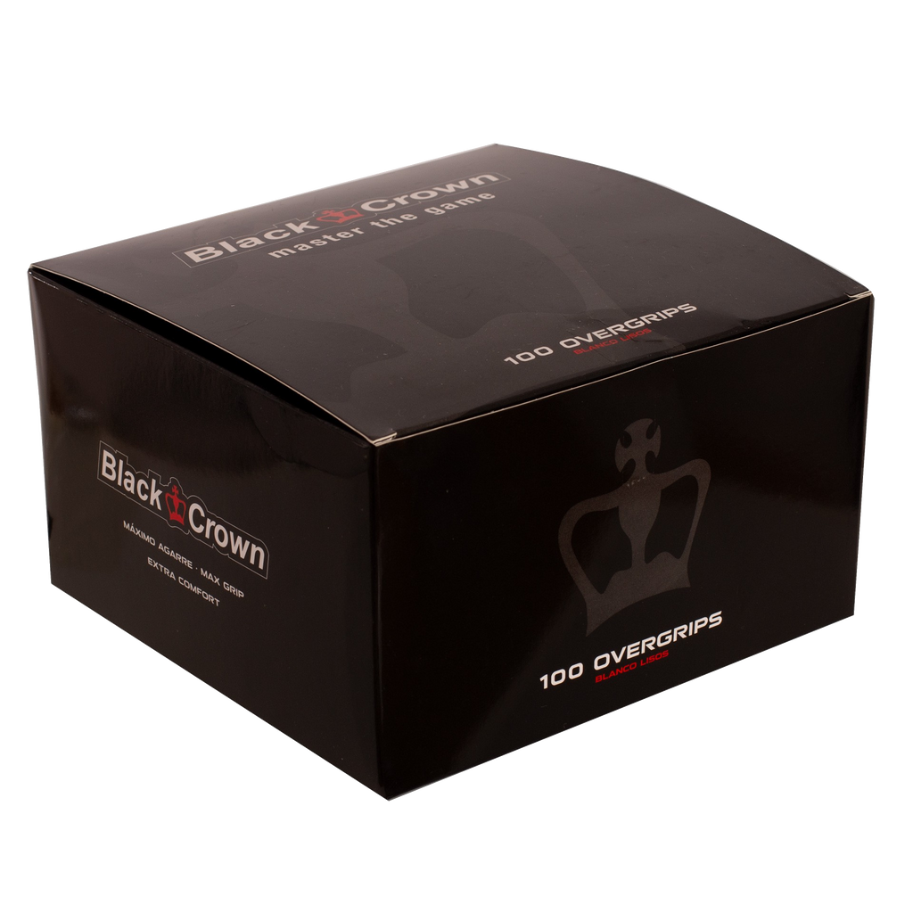 Boîte de 100 surgrips Black Crown lisses blancs