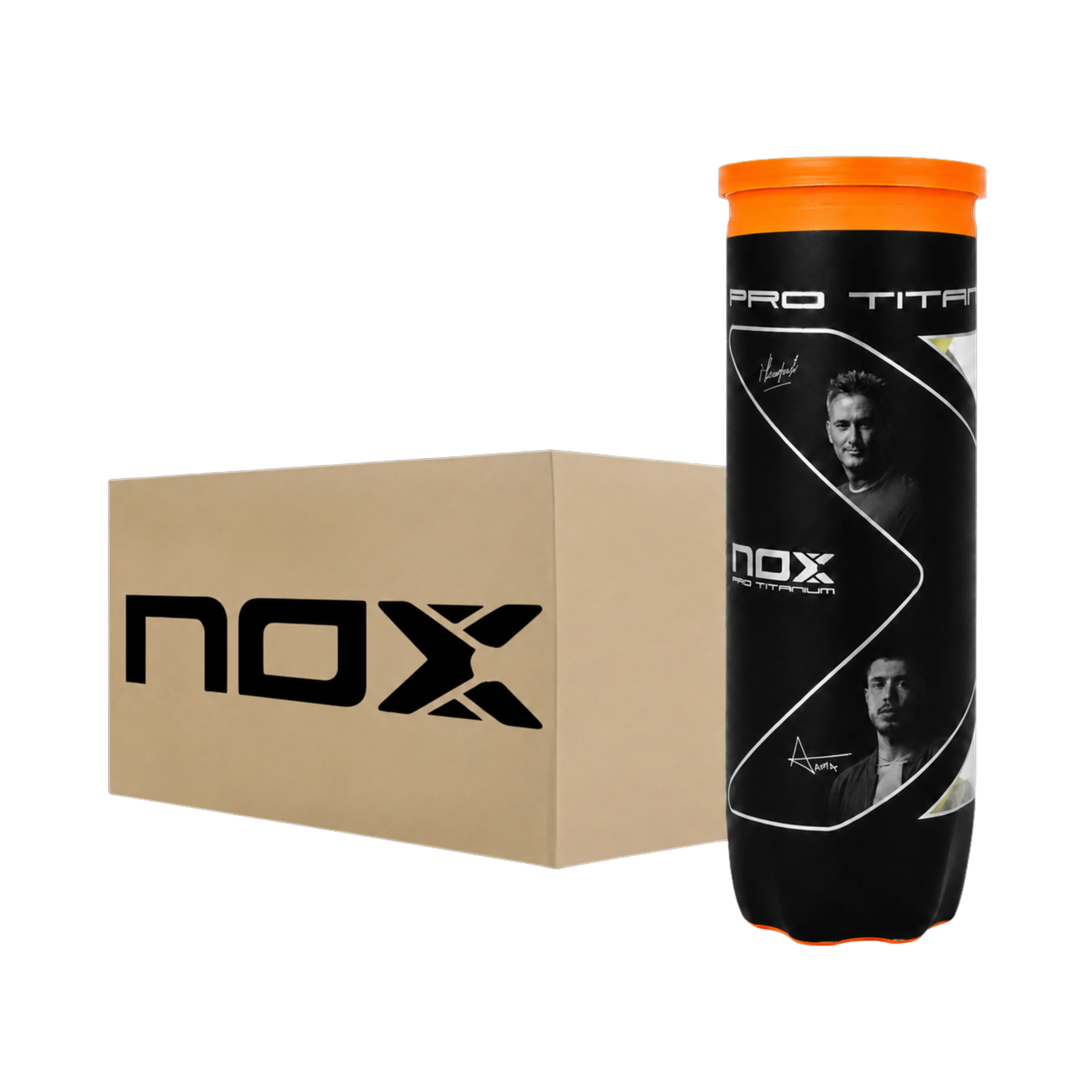 Carton de 24 tubes de balles de padel NOX Pro Titanium