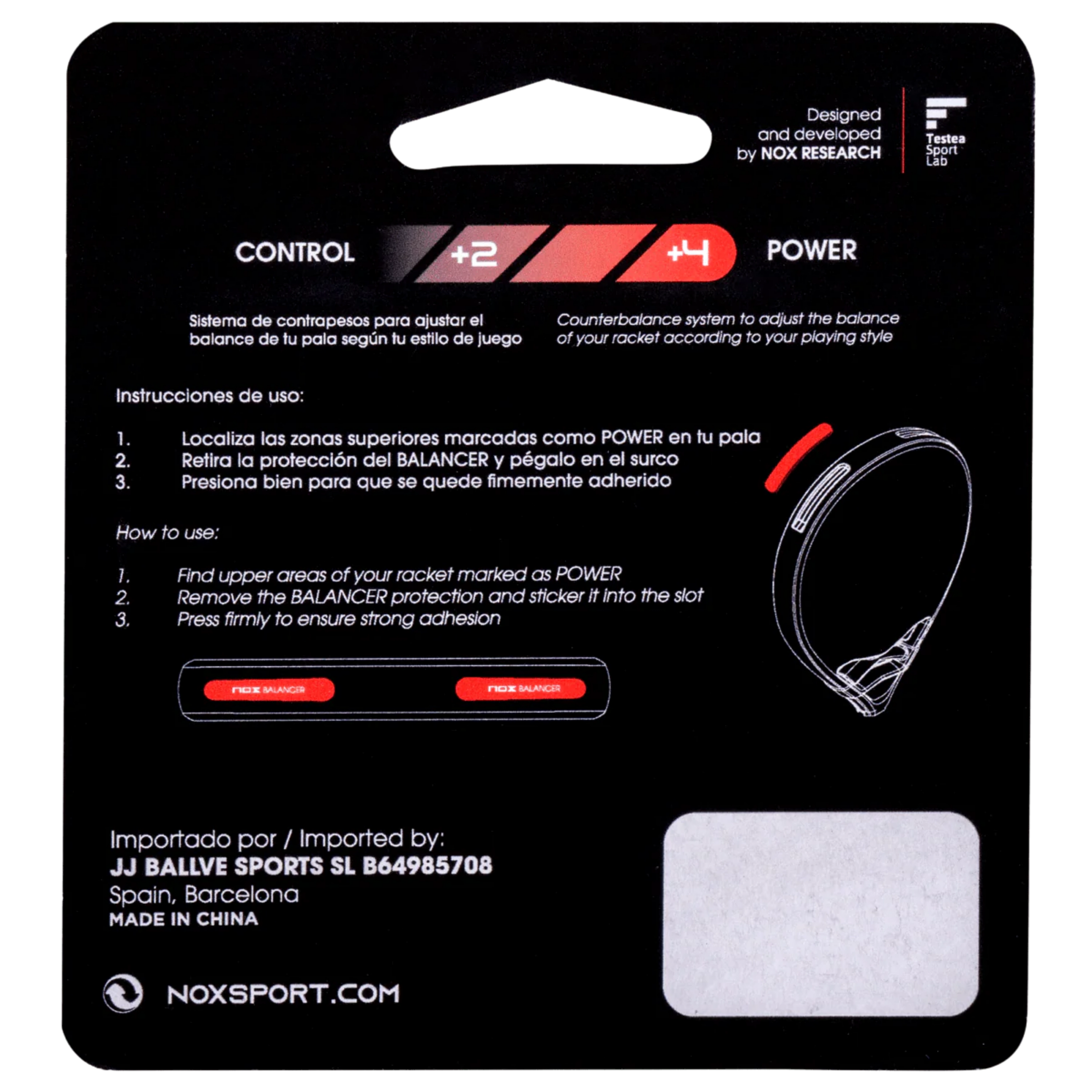 Boîte de 12 blisters NOX WEIGHT BALANCER +2g/+4g