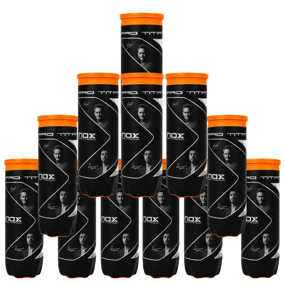 Pack de 12 tubes de balles de padel NOX Pro Titanium
