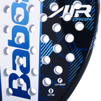 Raquette de padel Babolat Air Origin, détail de la surface de frappe avec le marquage AIR ORIGIN