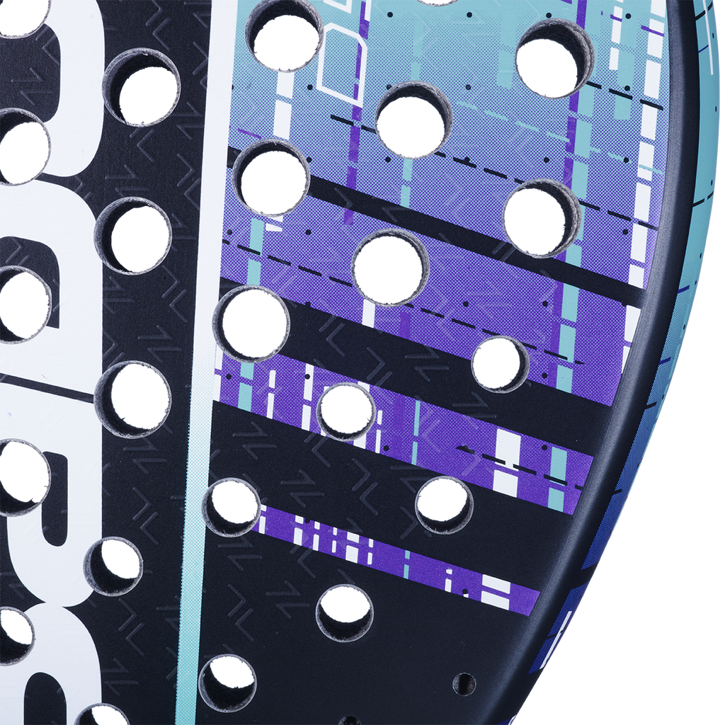 Babolat Dyna Spirit padel racket, close-up of the hitting surface