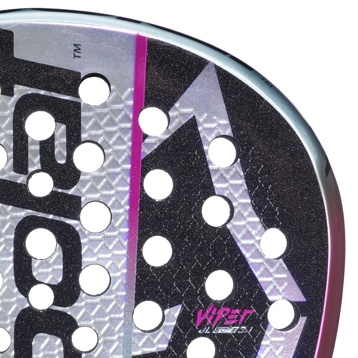 Babolat Viper Soft Juan Lebrón 3.1 2027 padel racket, close-up of the hitting surface