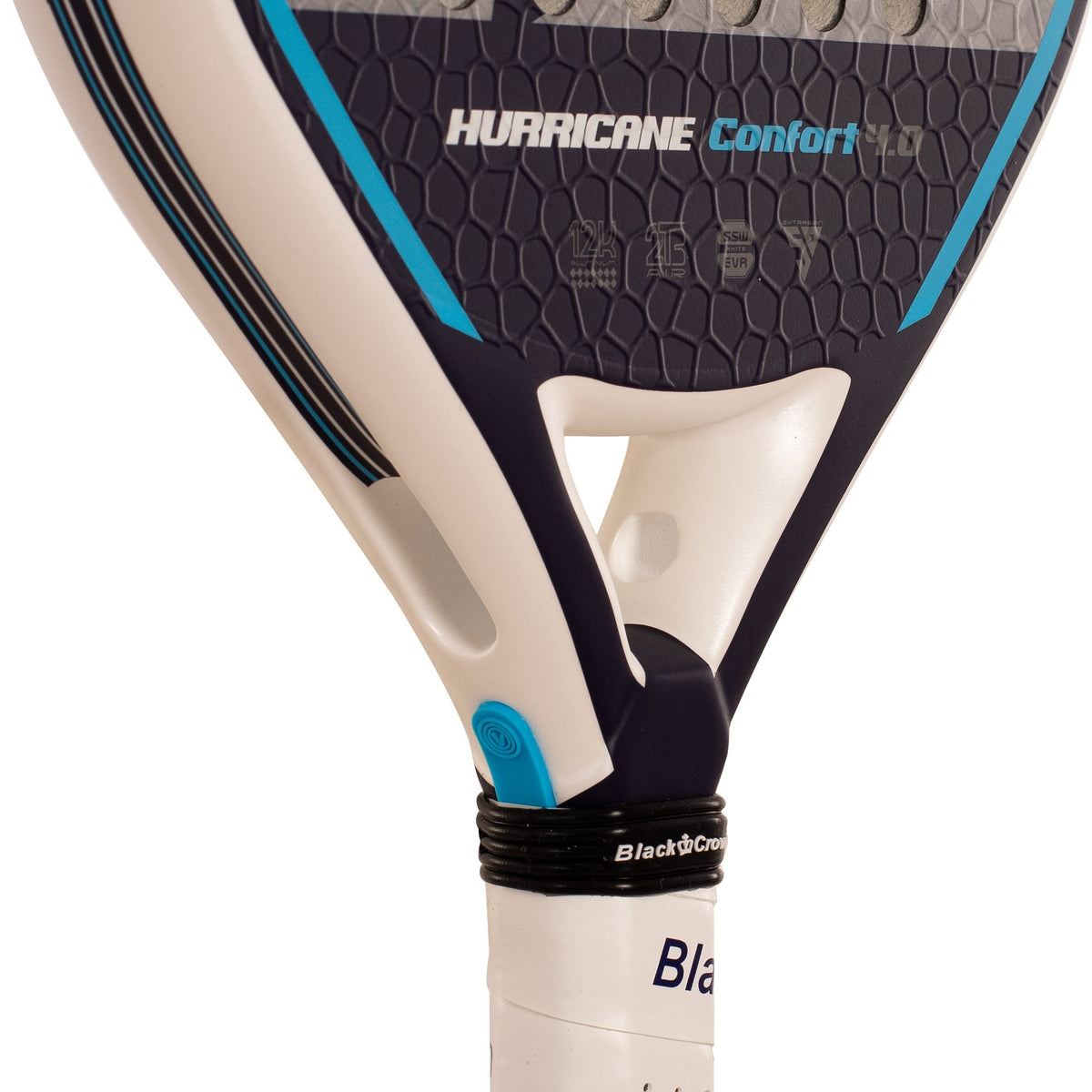 Manche allongé et zone du coeur de la Black Crown Hurricane Comfort 4.0