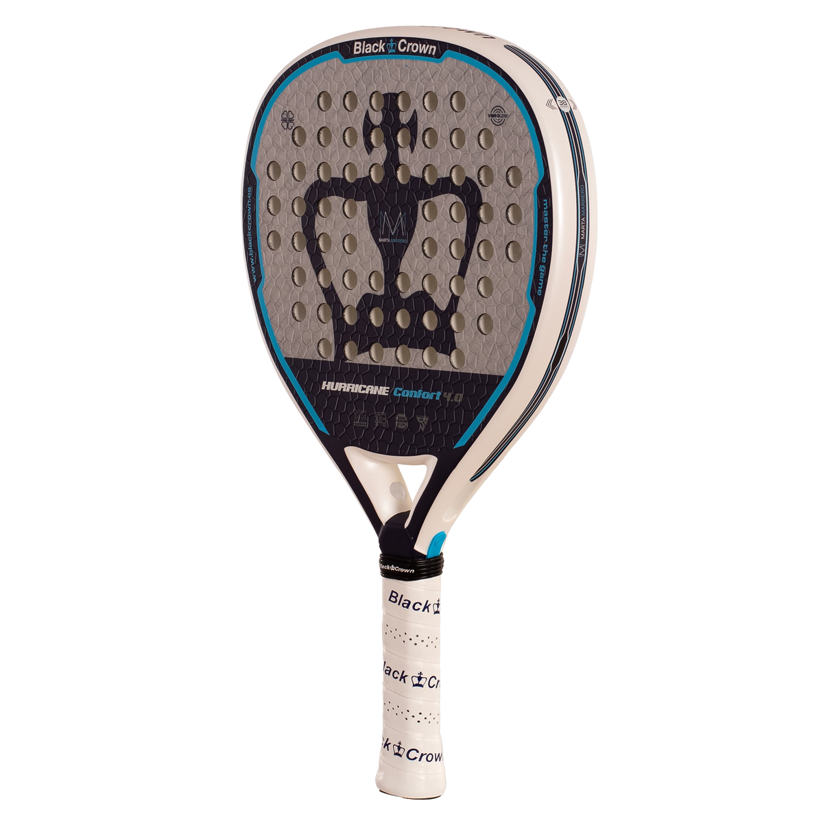 Raquette de padel Black Crown Hurricane Comfort 4.0, vue de trois quarts