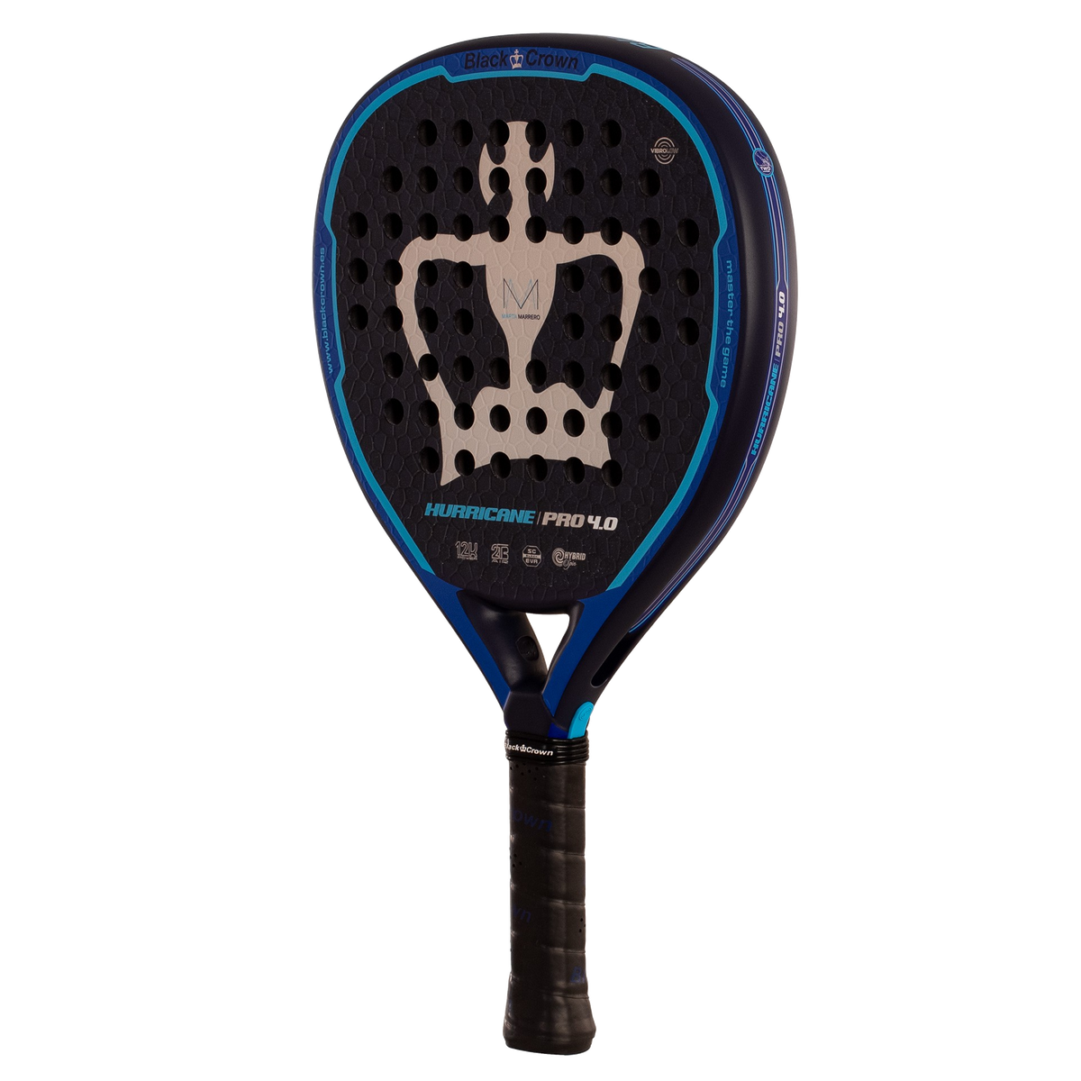 Raquette de padel Black Crown Hurricane Pro 4.0, vue de trois quarts