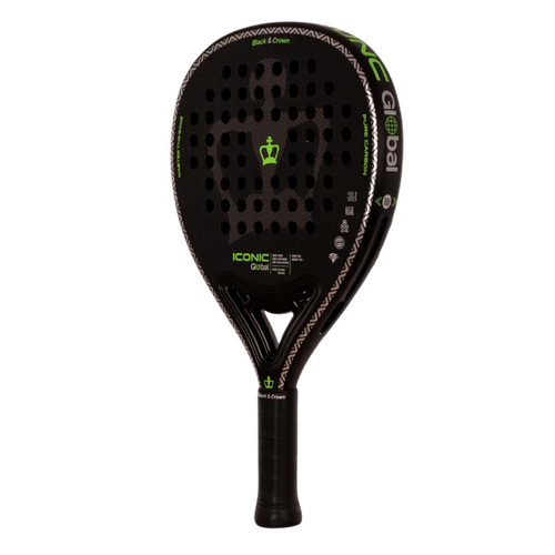 Padelschläger Black Crown Iconic Global, Ansicht im 45-Grad-Winkel