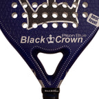 Gros plan sur le pont de la raquette de padel Black Crown Piton Blue