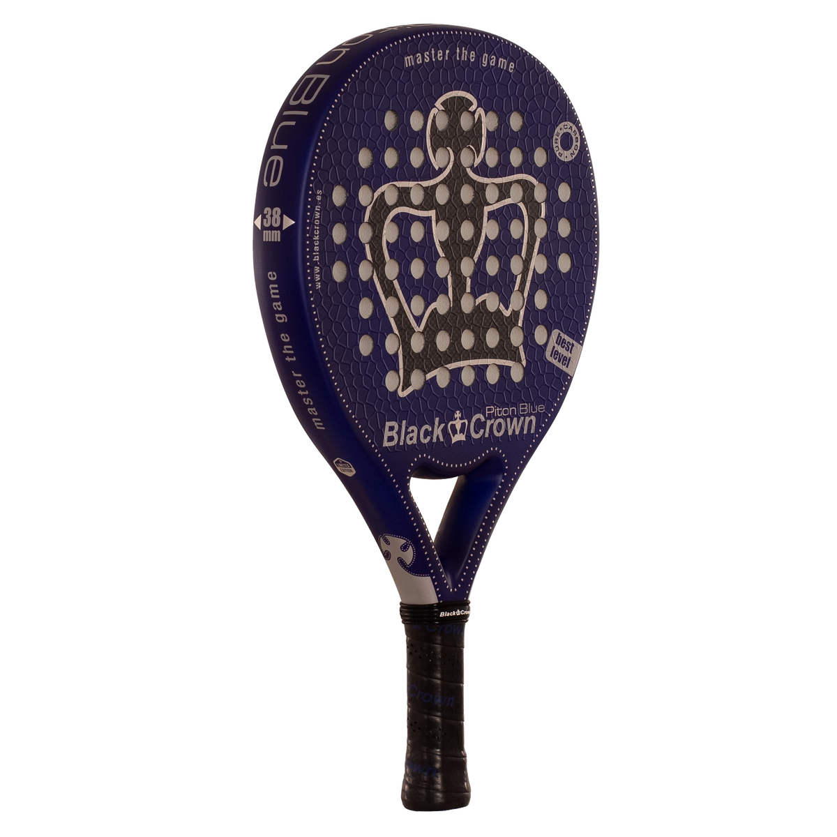 Raquette de padel Black Crown Piton Blue vue de trois quarts