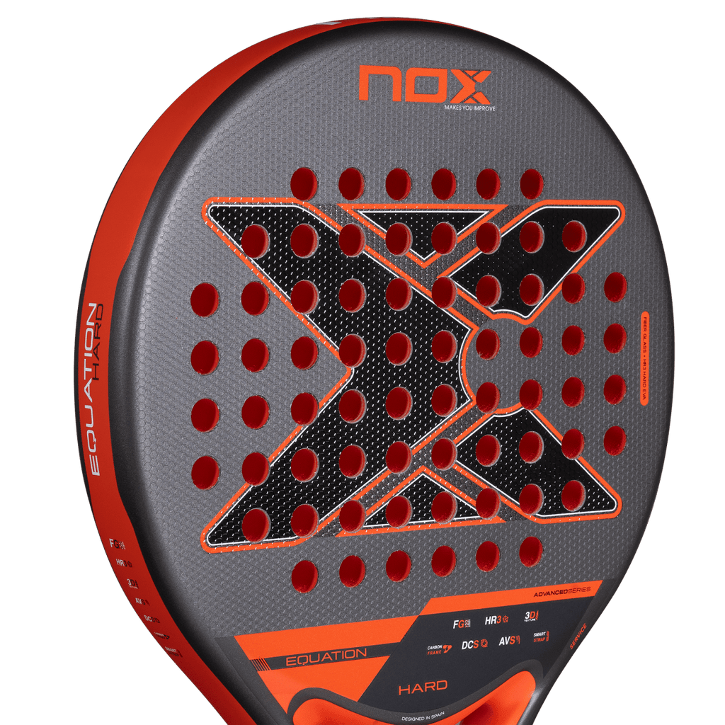 NOX Equation HARD Advanced 2027 padel racket, close-up view