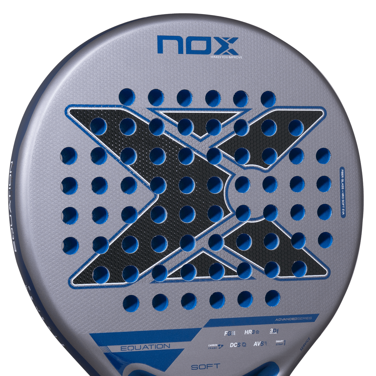 NOX Equation SOFT Advanced 2027 padel racket, close-up view