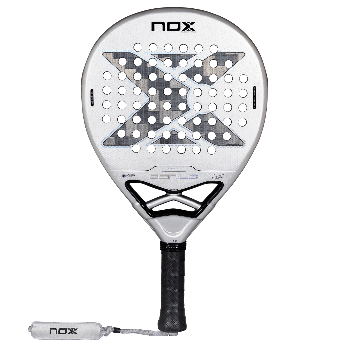 Raquette de padel NOX Genius 12K Alum XTREM 2027 by Agustín Tapia, vue de face