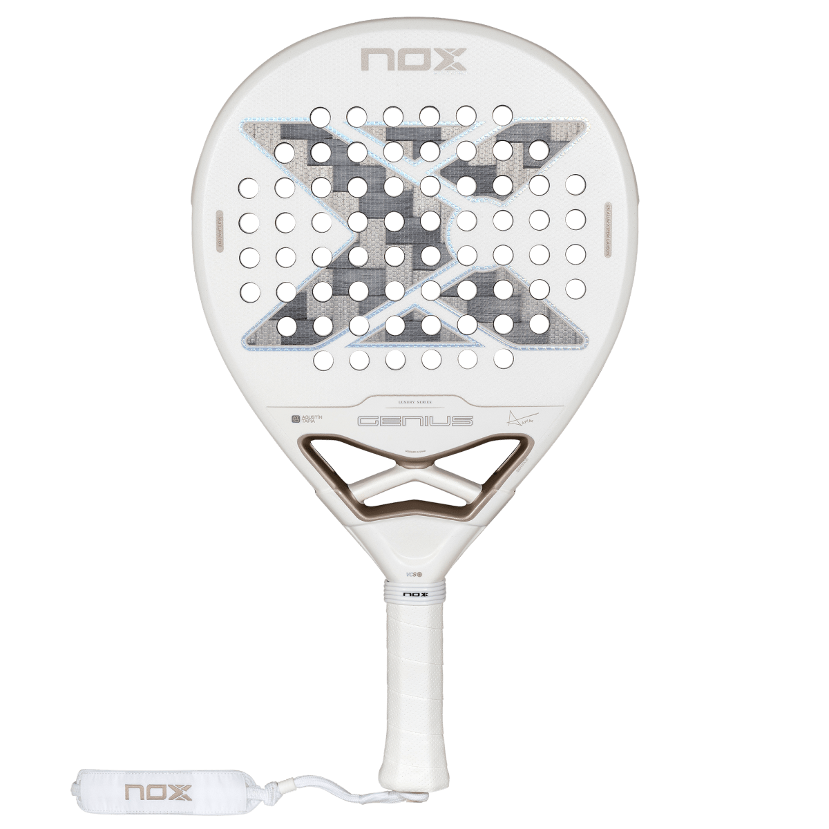 Raquette de padel NOX Genius 12K Alum XTREM Lite 2027 by Agustín Tapia, vue de face