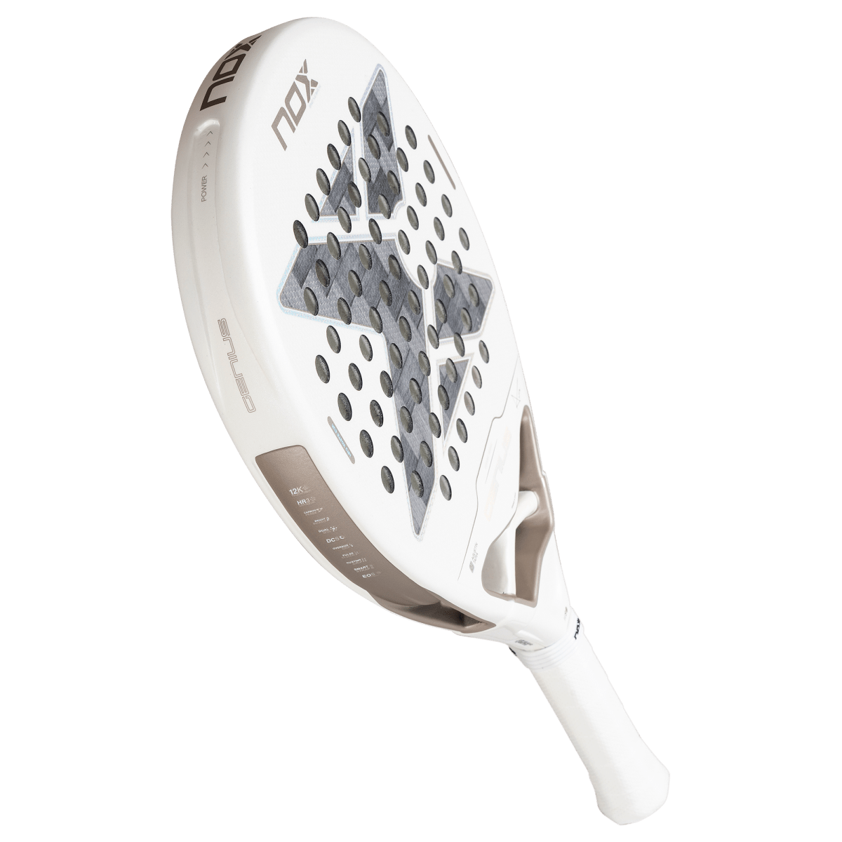 Raquette de padel NOX Genius 12K Alum XTREM Lite 2027 by Agustín Tapia, vue penchée