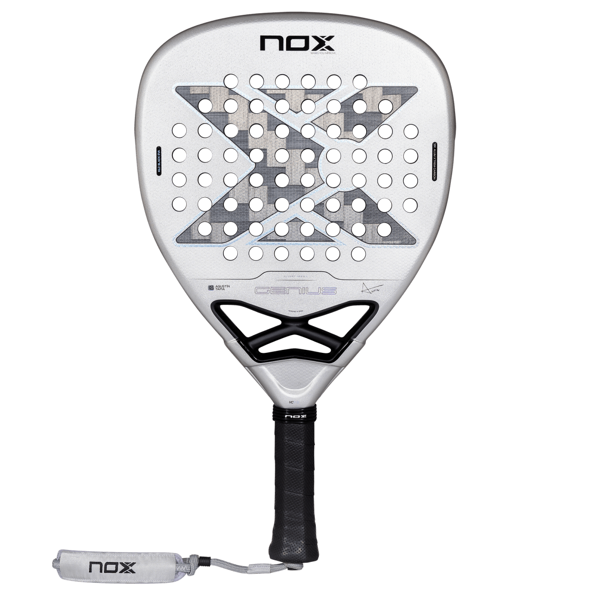 Raquette de padel NOX Genius Attack 12K Alum XTREM 2027 by Agustín Tapia, vue de face