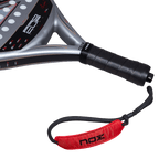 NOX ML10 Pro Cup Rough 2027 padel racket by Miguel Lamperti, close-up of the handle and the wrist strap