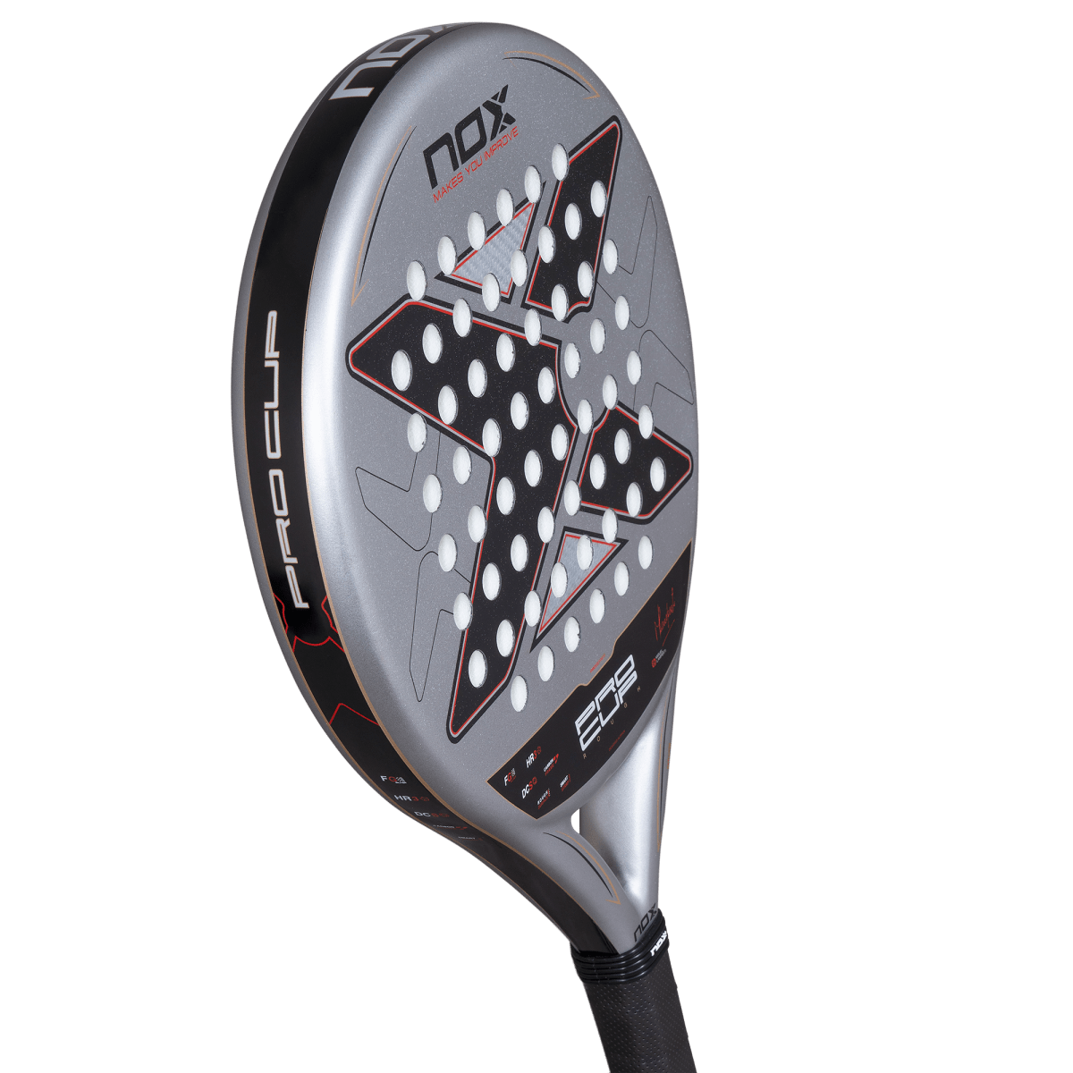 Raquette de padel NOX ML10 Pro Cup Rough 2027 by Miguel Lamperti, vue penchée