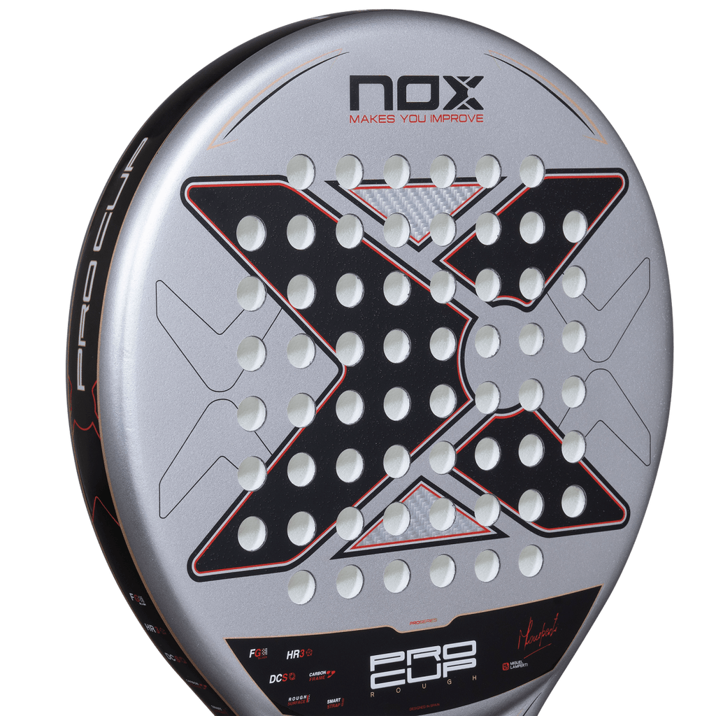 NOX ML10 Pro Cup Rough 2027 padel racket by Miguel Lamperti, close-up view