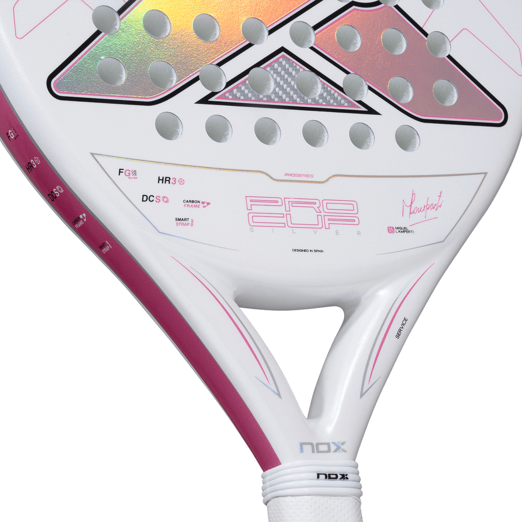 Raquette de padel NOX ML10 Pro Cup Silver 2027 by Miguel Lamperti, détail du cœur
