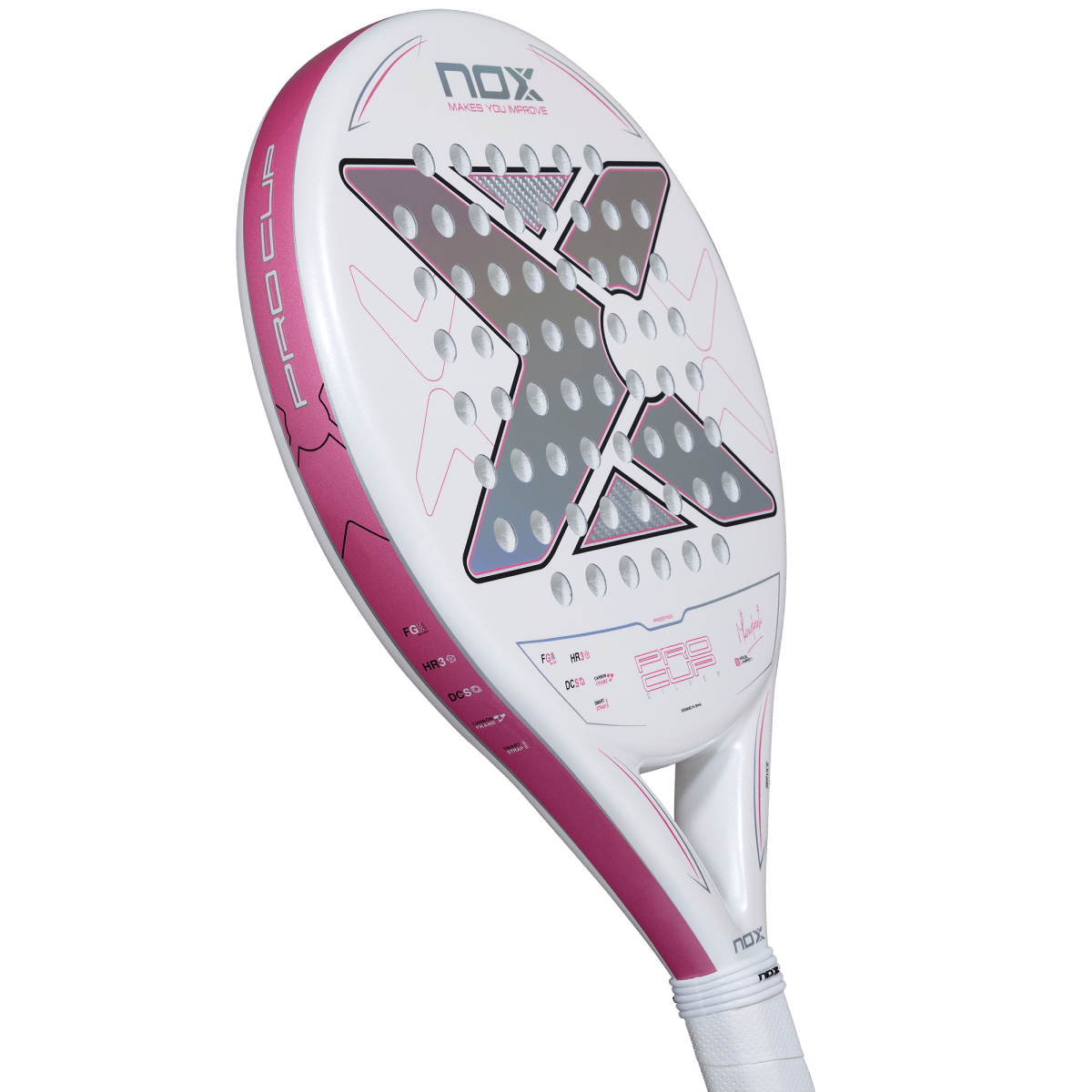 Raquette de padel NOX ML10 Pro Cup Silver 2027 by Miguel Lamperti, vue penchée