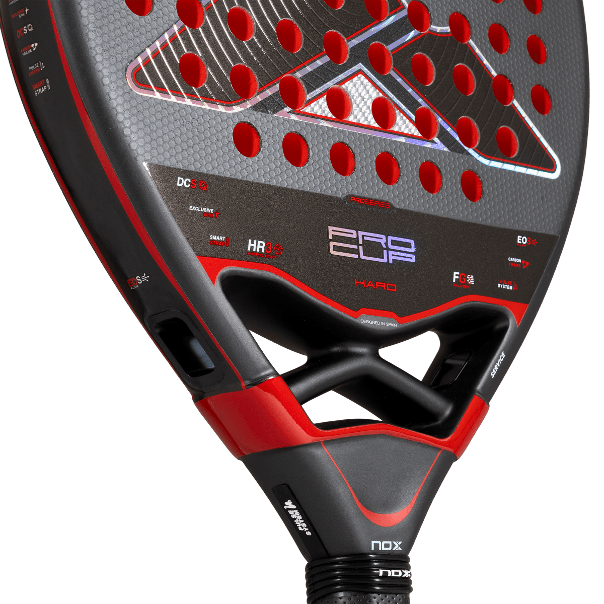 Raquette de padel NOX Pro Cup HARD 2027 by Agustín Tapia, détail du cœur