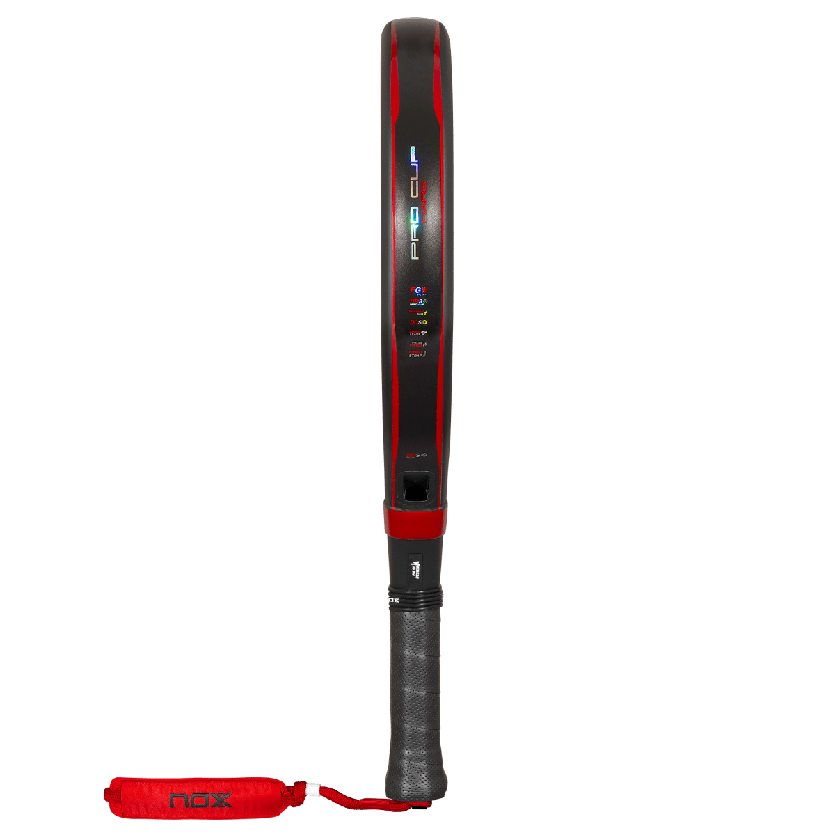 NOX Pro Cup HARD 2027 padel racket by Agustín Tapia, edge view