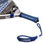 NOX Pro Cup SOFT 2027 padel racket by Agustín Tapia, close-up of the handle and the wrist strap