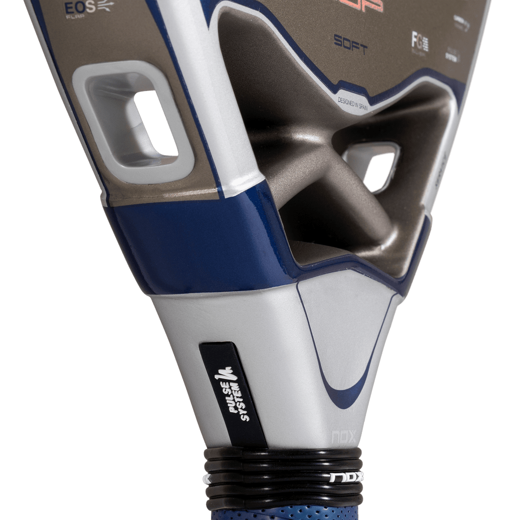 NOX Pro Cup SOFT 2027 padel racket by Agustín Tapia, close-up of the heart and the Pulse System