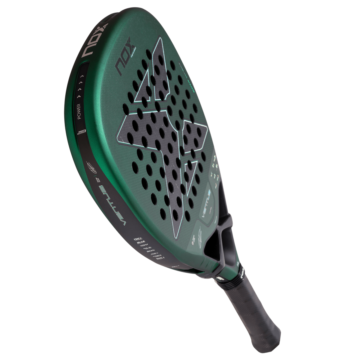 Raquette de padel NOX Ventus Attack 12K XTREM 2027 by Aimar Goñi, vue penchée