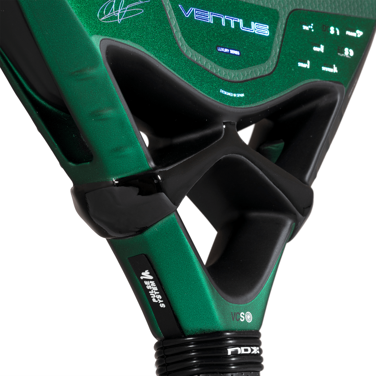 Padelschläger NOX Ventus Attack 12K XTREM 2027 by Aimar Goñi, Detail des Herzens und des Pulse Systems