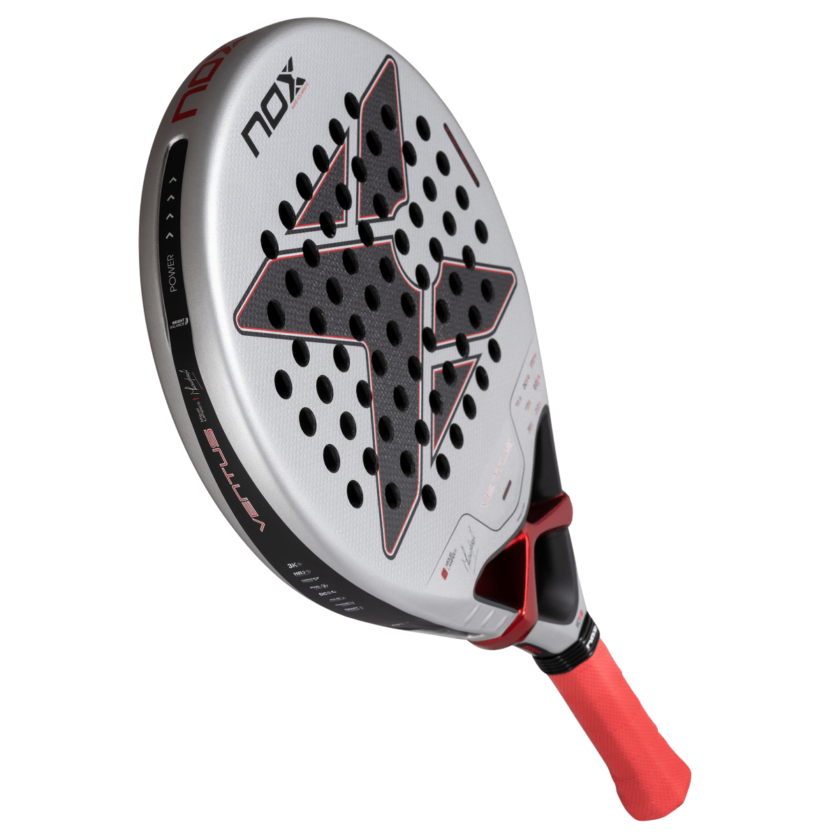 Raquette de padel NOX Ventus Control 3K 2027 by Miguel Lamperti, vue penchée