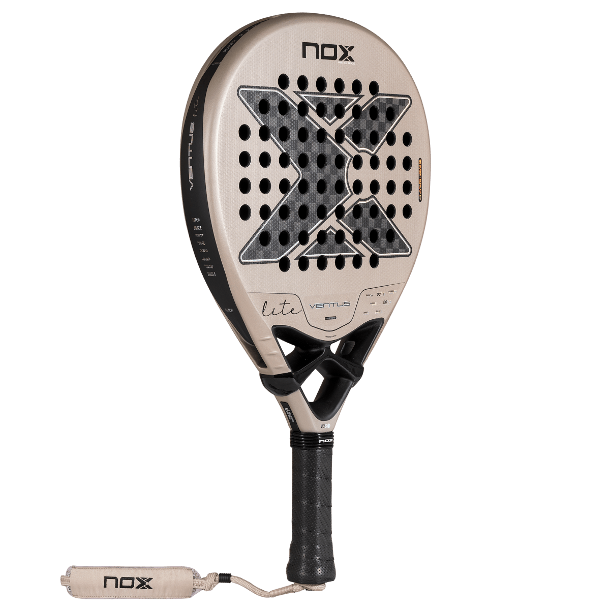 NOX Ventus Hybrid 12K Lite 2027 padel racket, 45-degree view