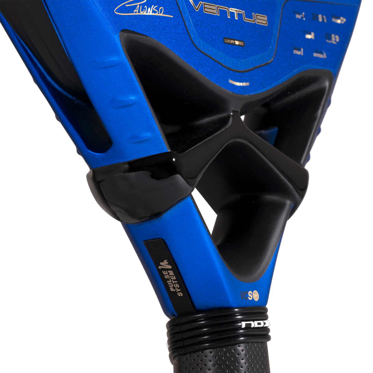 Raquette de padel NOX Ventus Hybrid 12K XTREM 2027 by Edu Alonso, détail du cœur et du Pulse System